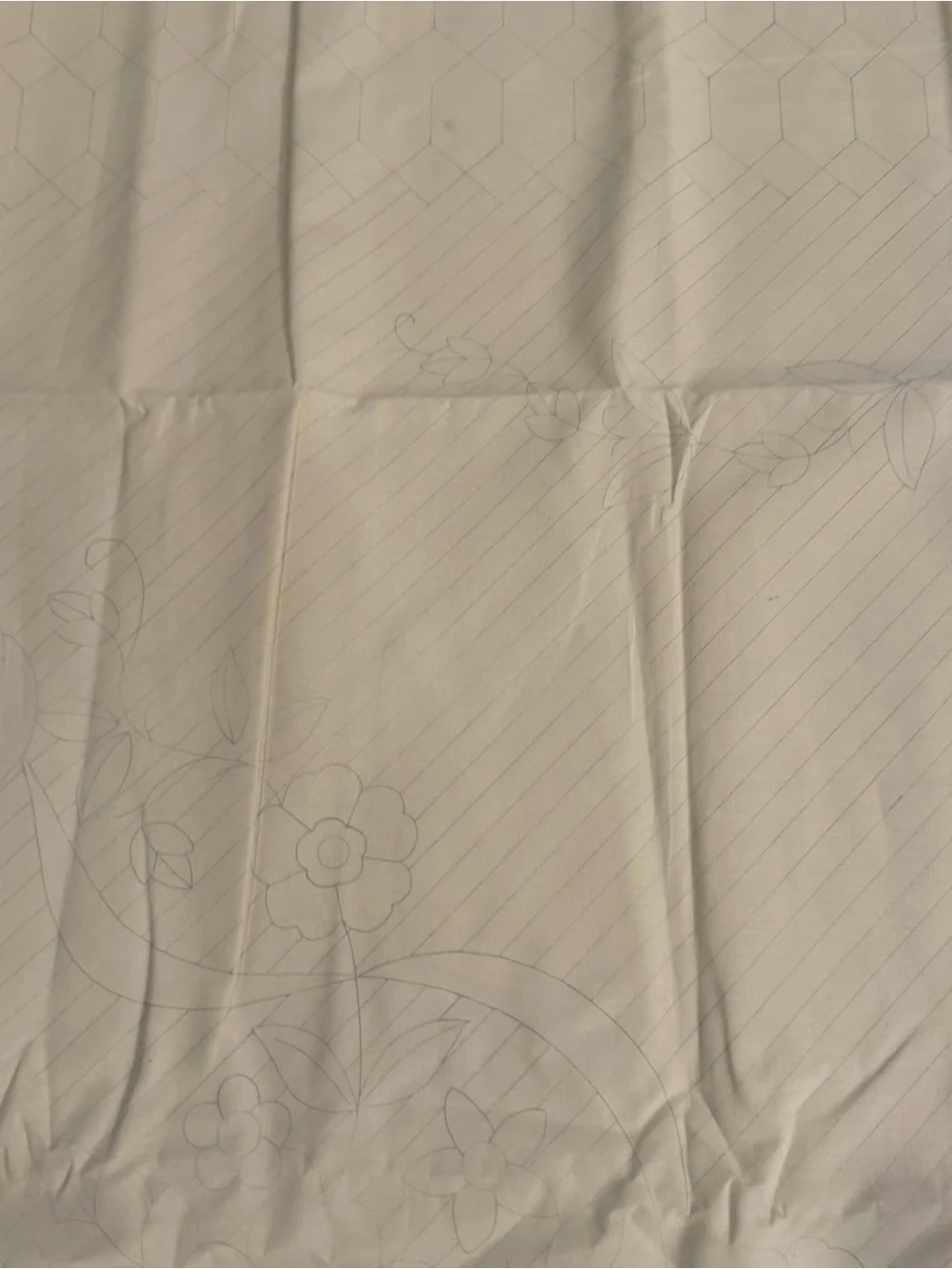Benartex Pre-Printed Wholecloth Quilt Top #782 Garden Bouquet Natural White VTG
